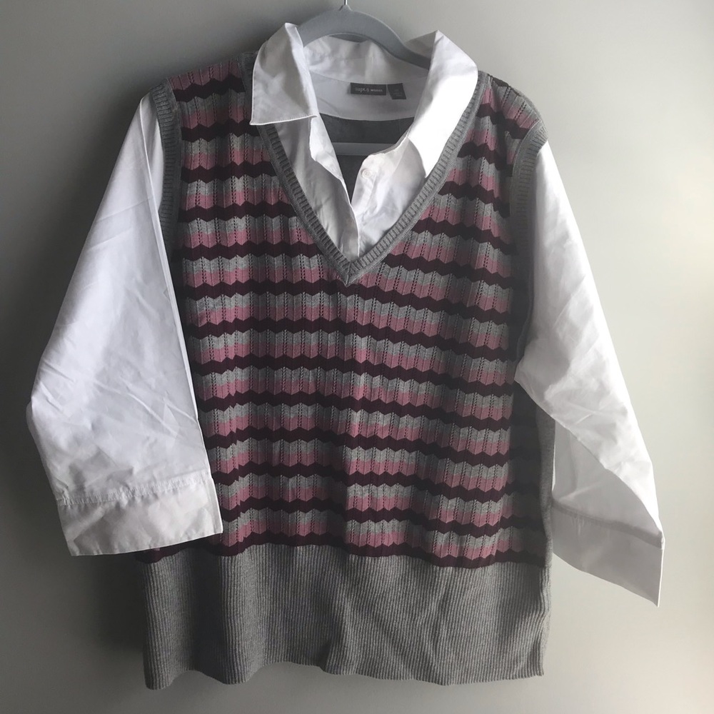 🦩Apt 9 / Shirt Sweater Vest Combo - 3X (NWT)